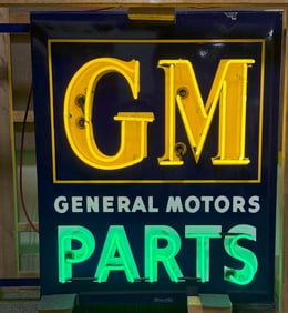 GM GENERAL MOTORS PARTS DS PORCELAIN NEON SIGN