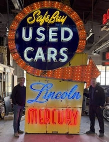 LINCOLN MERCURY USED CARS DEALER PORCELAIN SIGN