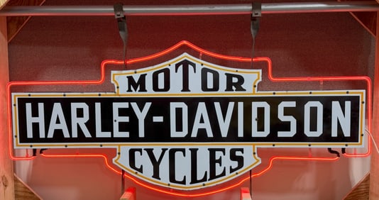30s HARLEY DAVIDSON BAR & SHIELD NEON DEALER SIGN