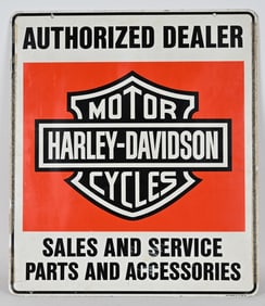 HARLEY DAVIDSON AUTHORIZED DEALER TIN SIGN
