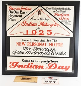 1925 INDIAN MOTORCYCLE DEALER WINDOW DISPLAY MIP