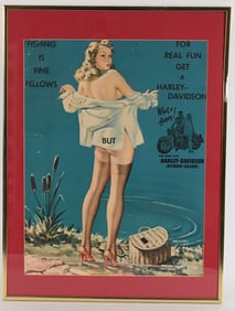 1951 HARLEY DAVIDSON PINUP GIRL POSTER