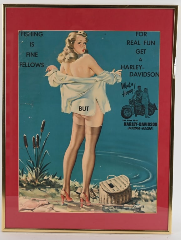1951 HARLEY DAVIDSON PINUP GIRL POSTER (1 of 3)