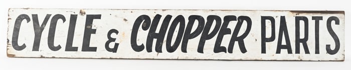 CYCLE & CHOPPER PARTS WOOD SIGN