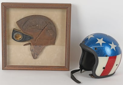 CAPTAIN AMERICA & LEATHER MOTORCYLE HELMETS