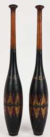 PAIR OF ANTIQUE JUGGLING PINS w/ W.E.B MONOGRAM