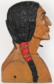 1940s CAST METAL INDIAN BRAVE TRADE SIGN
