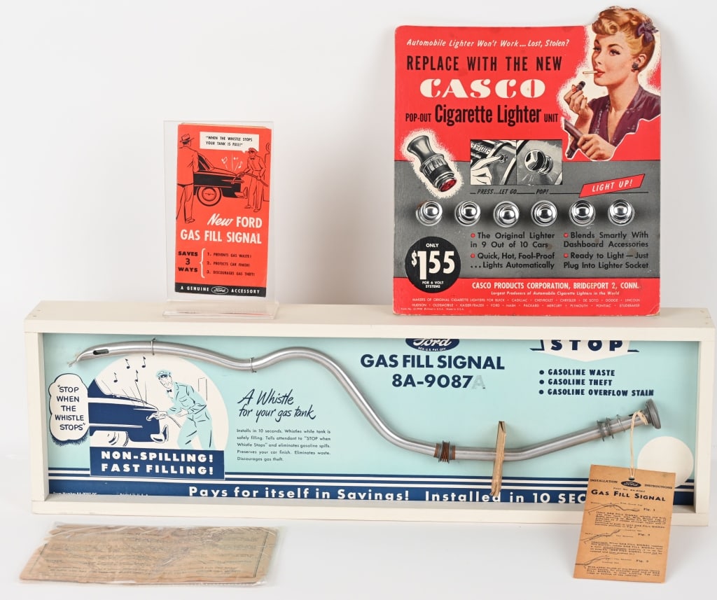 FORD GAS FILL SIGNAL & CASCAP CIGARETTE LIGHTERS (1 of 4)