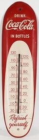 DRINK COCA COLA IN BOTTLES TIN THERMOMETER