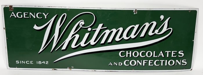 WHITMANN'S CHOCOLATES PORCELAIN SIGN