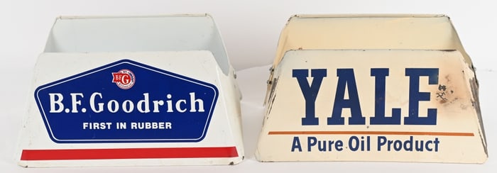 BF GOODRICH & YALE TIN TIRE RACK SIGNS