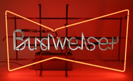 VINTAGE BUDWEISER BOW TIE NEON SIGN