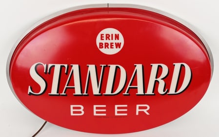 ERIN BREW STANDARD BEER LIGHTUP SIGN