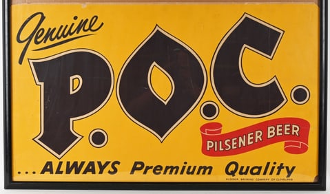 POC PILSNER BEER CARDBOARD SIGN