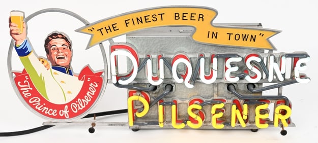 VINTAGE DUQUESNE PILSNER BEER NEON SIGN