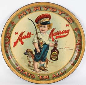 1899 McAVOY'S MALT MARROW ADVERTISING TRAY