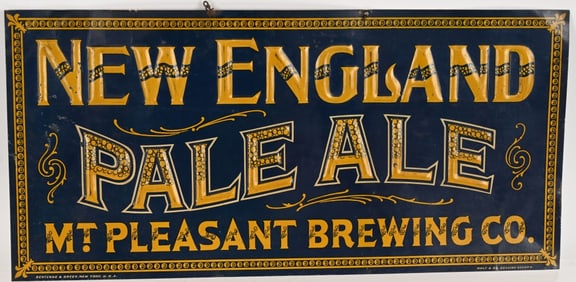 NEW ENGLAND PALE ALE EMBOSSED TIN SIGN