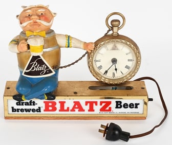BLATZ BEER ADVERTISING LIGHTUP CLOCK