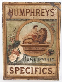 HUMPHREYS HOMOPATHIC SPECIFICS TIN SIGN