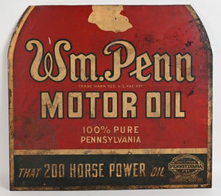 WM PENN MOTOR OIL DST TOMBSTONE SIGN