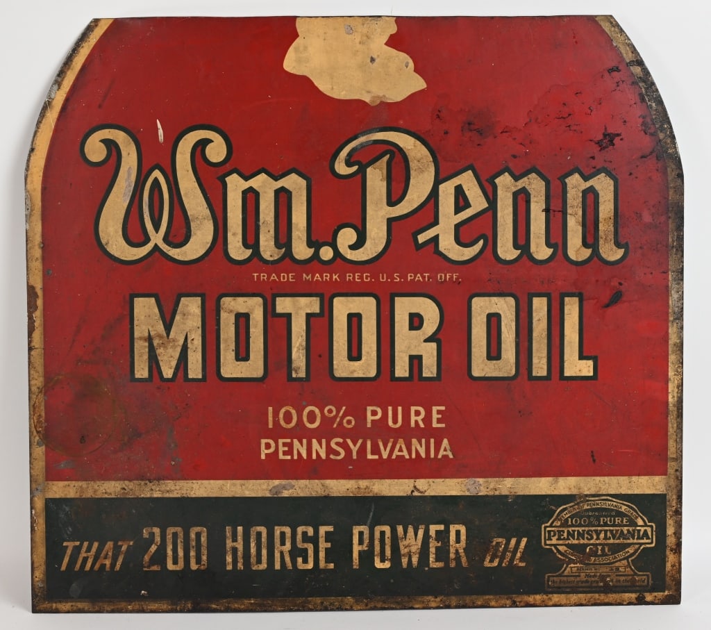 WM PENN MOTOR OIL DST TOMBSTONE SIGN (1 of 2)