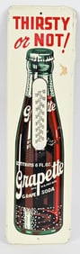 GRAPETTE THIRSTY OR NOT TIN THERMOMETER