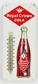 ROYAL CROWN TIN EMBOSSED THERMOMETER