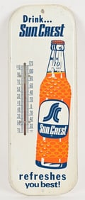 SUN CREST COLA TIN THERMOMETER