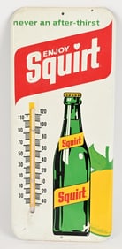 SQUIRT EMBOSSED TIN THERMOMETER