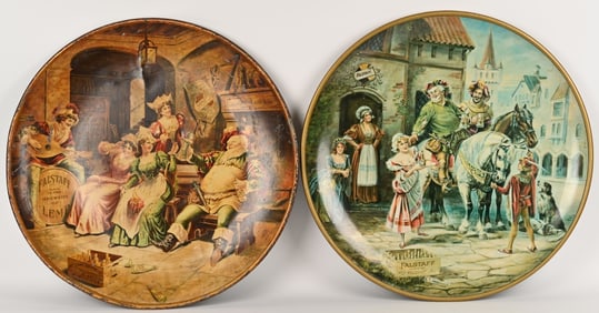 2- FALSTAFF BEER TIN ADVERTISING CHARGERS