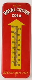 DRINK ROYAL CROWN TIN THERMOMETER