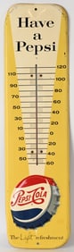 HAVE A PEPSI EMBOSSED TIN THERMOMETER