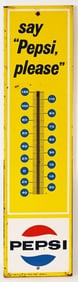 SAY PEPSI PLEASE TIN THERMOMETER
