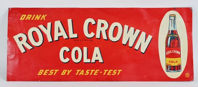 ROYAL CROWN COLA EMBOSSED TIN SIGN