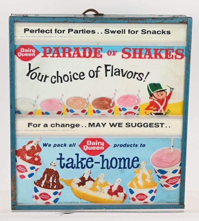 DAIRY QUEEN LIGHTUP SIGN: Dairy Queen lightup sign. All original and works. Has nice colorful graphics. 11 1/2"x10 1/2" Excellent