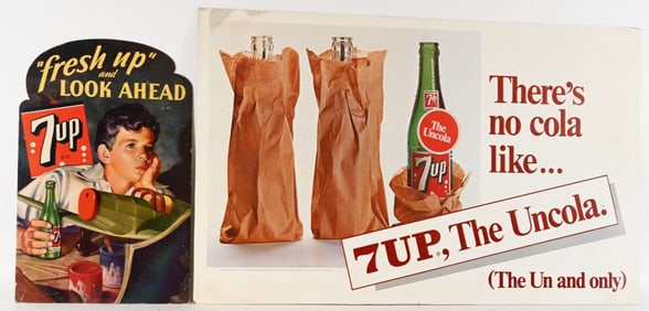 3- 7UP CARDBOARD SIGNS