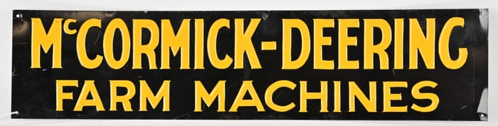 McCORMICK DEERING EMBOSSED TIN SIGN