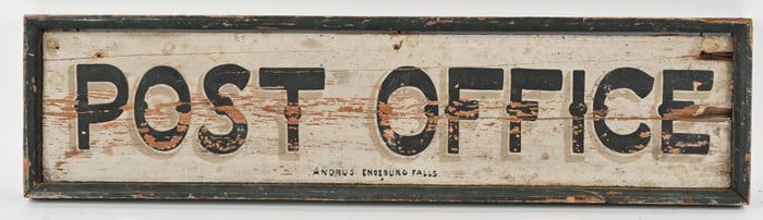 ENOSBURG FALLS POST OFFICE WOODEN SIGN