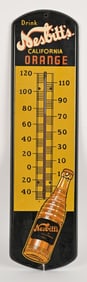 NESBITTS CALIFORNIA ORANGE TIN THERMOMETER