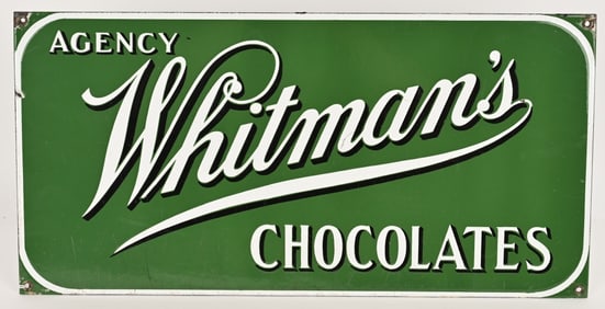 AGENCY WHITMAN'S CHOCOLATES PORCELAIN SIGN