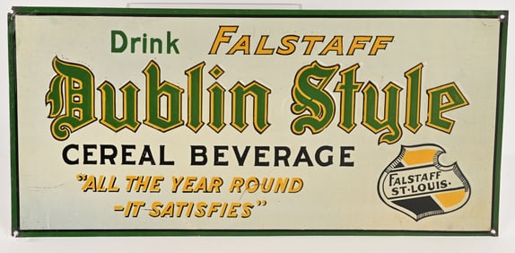 FALSTAFF DUBLIN STYLE EMBOSSED TIN SIGN
