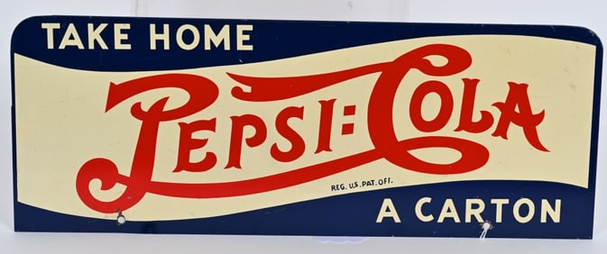 PEPSI COLA DOUBLE DOT TAKE HOME A CARTON SIGN