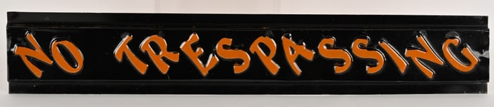 NO TRESPASSING EMBOSSED TIN SIGN