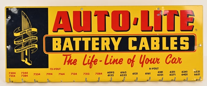 AUTO-LITE BATTERY CABLES TIN DISPLAY RACK