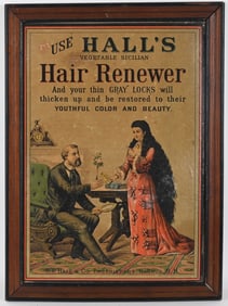 HALL'S HAIR RENEWER SIGN