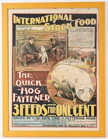 2- INTERNATIONAL STOCK HOG FOOD LITHOGRAPHS