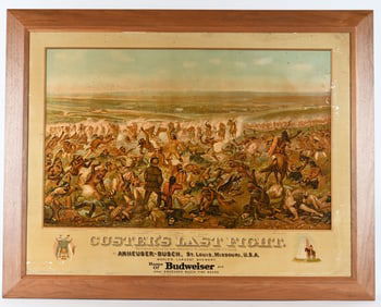 BUDWEISER BEER CUSTERS LAST FIGHT LITHOGRAPH