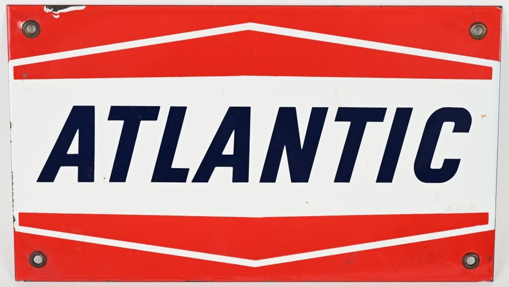 ATLANTIC GAS PORCELAIN PUMP PLATE (1 of 4)