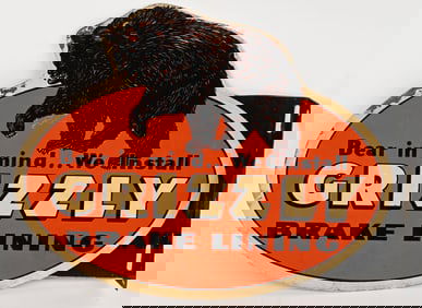 GRIZZLY BRAKE LINING W/LOGO METAL FLANGE SIGN