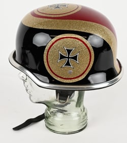 VINTAGE GERMAN IRON CROSS CHOPPER HELMET